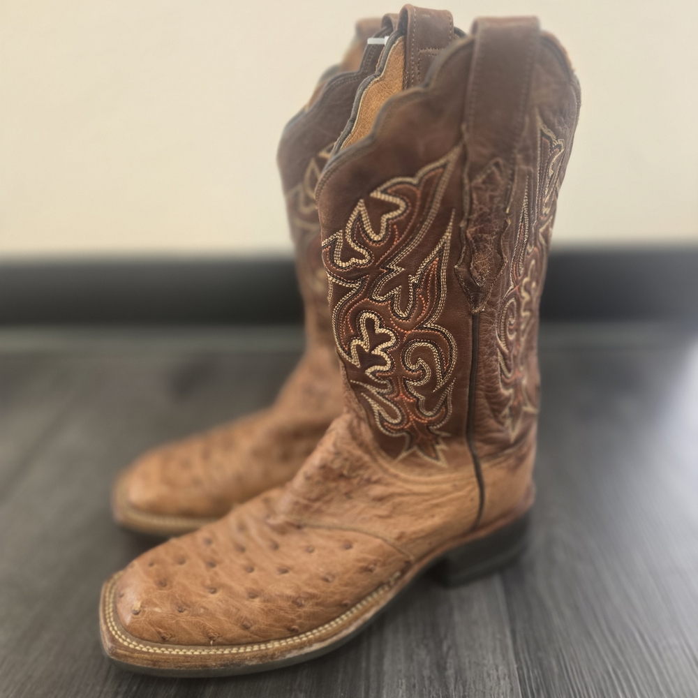 Youth Lucchese Ostrich Cowboy Boots